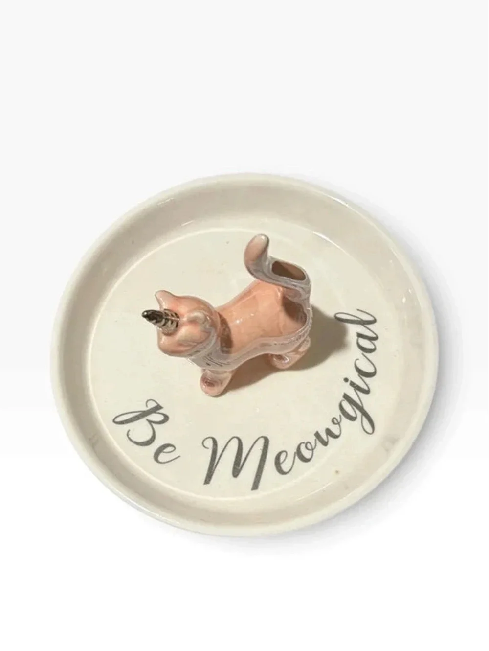 Villa Décor Be Meowgical Cat Unicorn Ceramic Trinket Ring